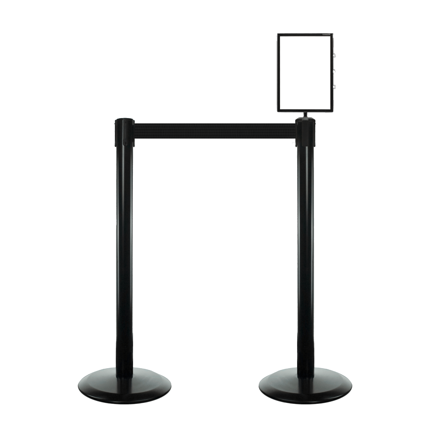 Tensabarrier® Advance Black Barriers Twin Pack & Sign Holder 3.65m