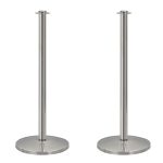 QueueWay® Economy Post and Rope Barrier, Twin Pack, Available in Polished Bradd or Polished Stainless, QWAY314-2P, Lawrence, Tensator.