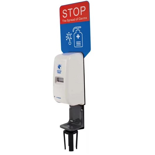 Retractable Barrier Automatic Contactless Hand Sanitiser Unit, Lawrence, Queueway, Tensator.