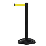 Tensabarrier® Retractable Safety Barrier in Black with Yellow Webbing