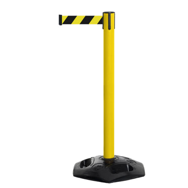 Tensabarrier® Retractable Safety Barrier in Yellow with Yellow & Black Chevrons