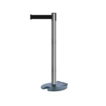 Tensabarrier® Retractable Rollabarrier Post Brushed Stainless Black