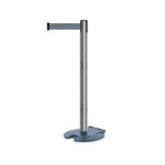 Tensabarrier® Retractable Rollabarrier Post Brushed Stainless Grey