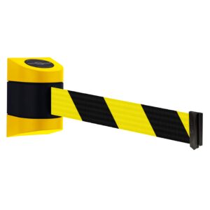 897 midi wall mounted barrier with black yellow chevron webbing
