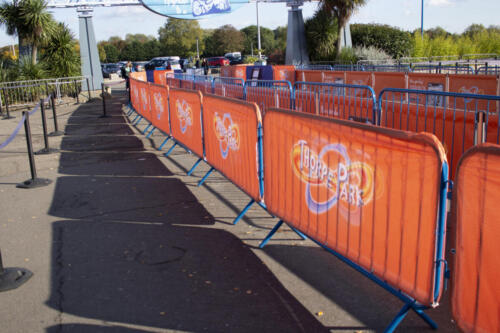 Thorpe Park - Orange Banners open gates 3