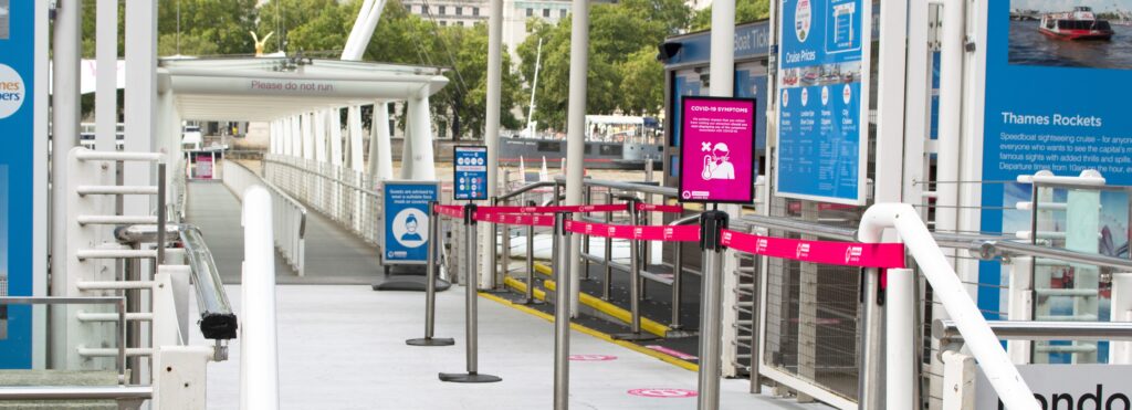 Tensabarrier Posts and Sign Holders near The London Eye